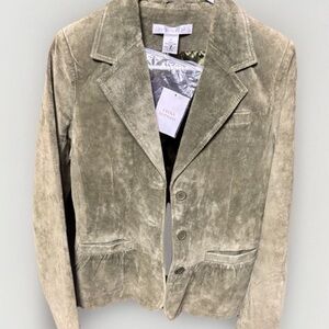 Pursuit Ltd Genuine Leather Lining Women's Olive Green Blazer